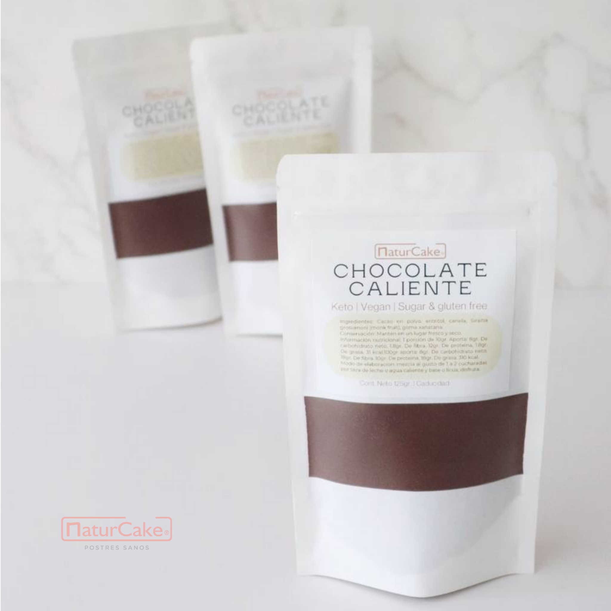 Polvo para preparar chocolate 125gramos.